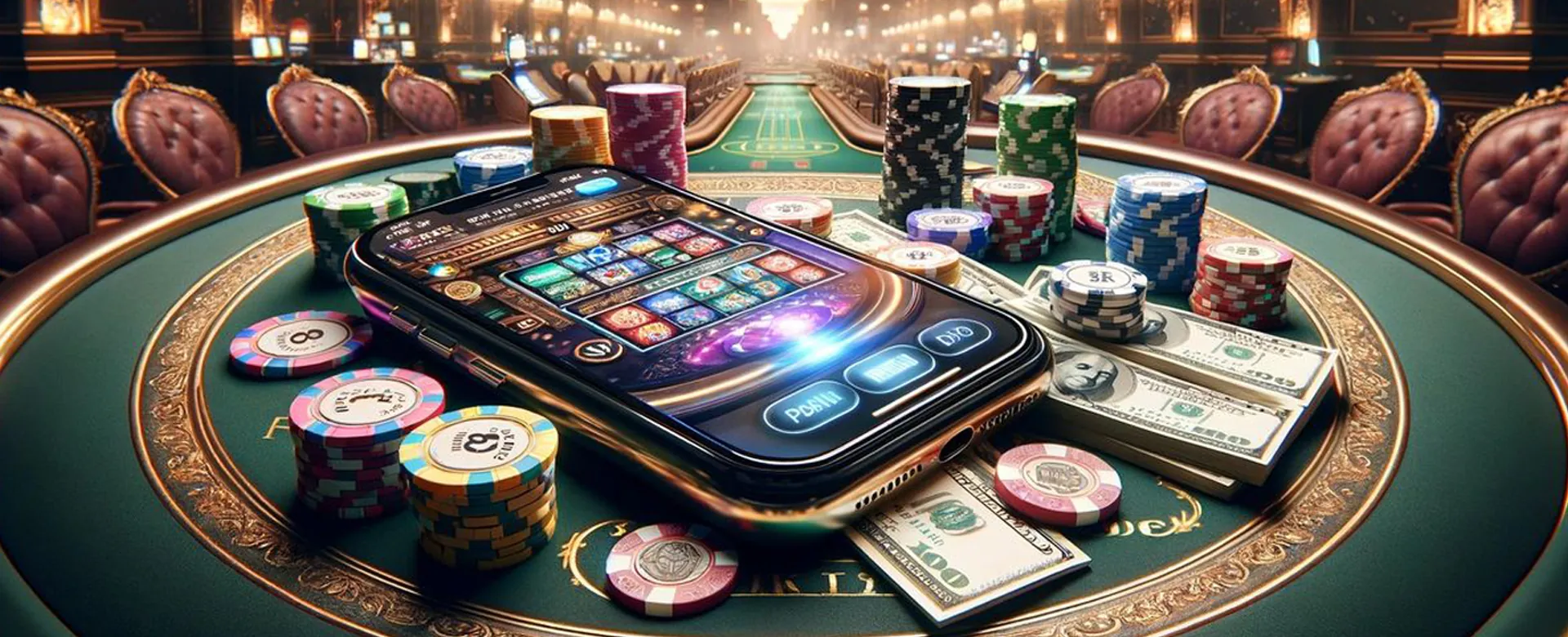 Dynamic 8k8 Slot machine background with bright lights and winning symbols